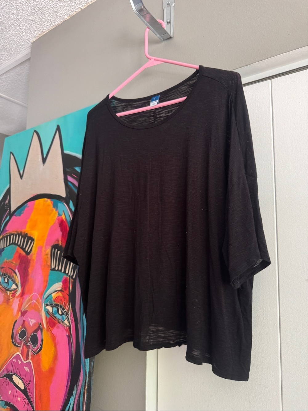 Old navy oversized black stretchy crop top medium very oversized - Picture 7 of 9
